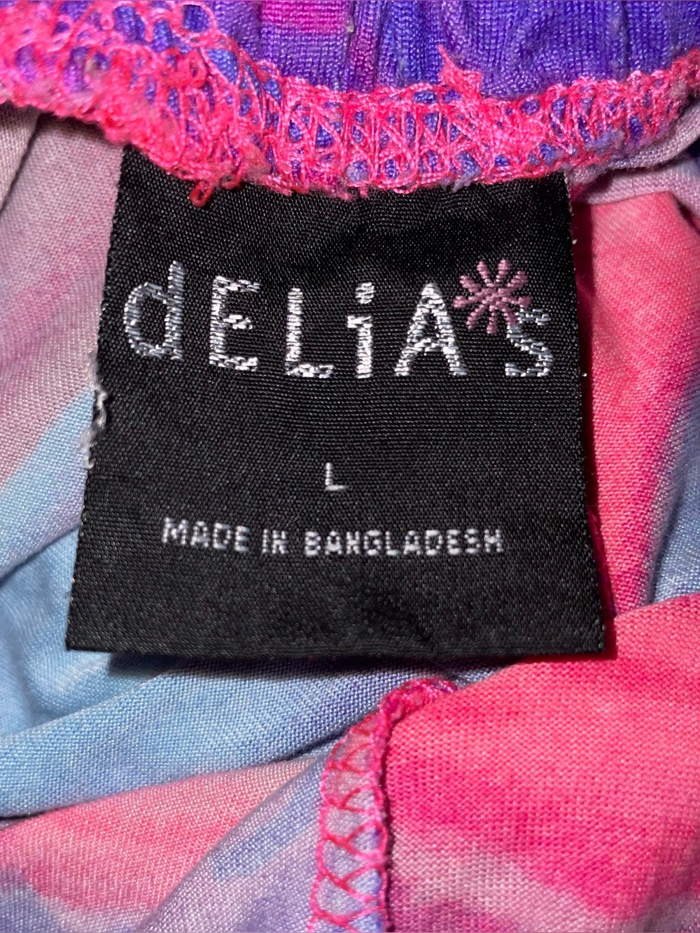 Delia’s L Multicolor Drawstring Trippy Swirl Purple Blue Pink Pattern Joggers - Picture 4 of 5